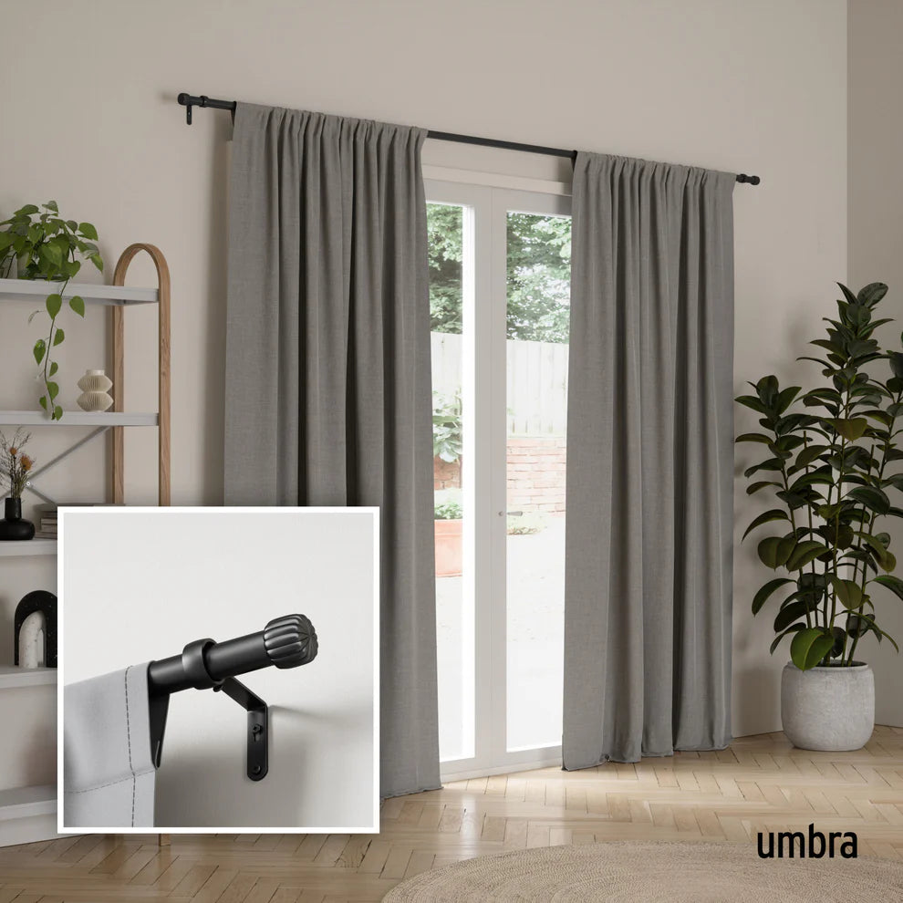 Umbra Cleo Μεταλλικό Κουρτινόξυλο - 91-168 cm x 2.5 cm - Matte Black