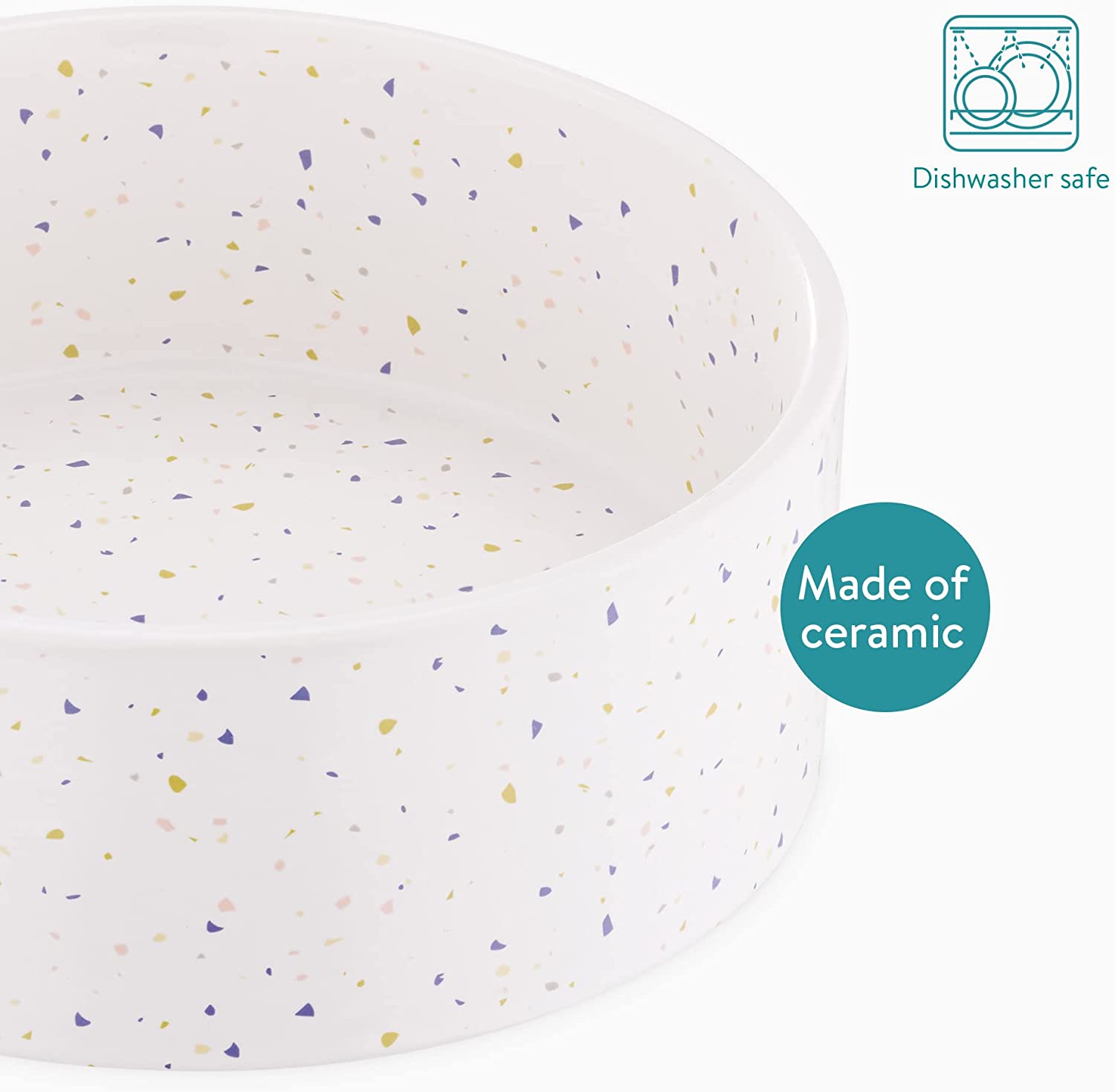 Navaris Σετ με 2 Κεραμικά Μπολ Φαγητού και Νερού για Κατοικίδια - White - 55231.02