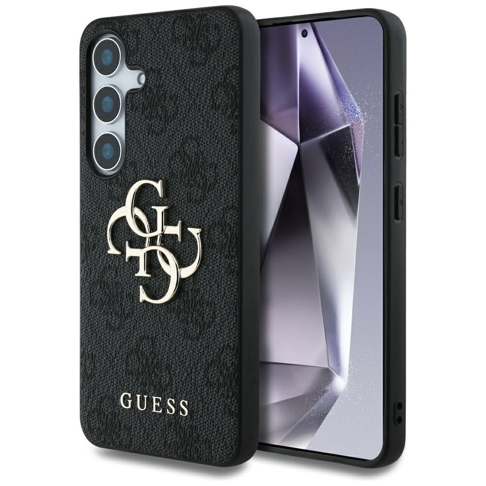 Guess Samsung Galaxy S25 Plus - 4G Big Metal Logo - Θήκη με Επένδυση Συνθετικού Δέρματος - Black - GUHCS25M4GMGGR
