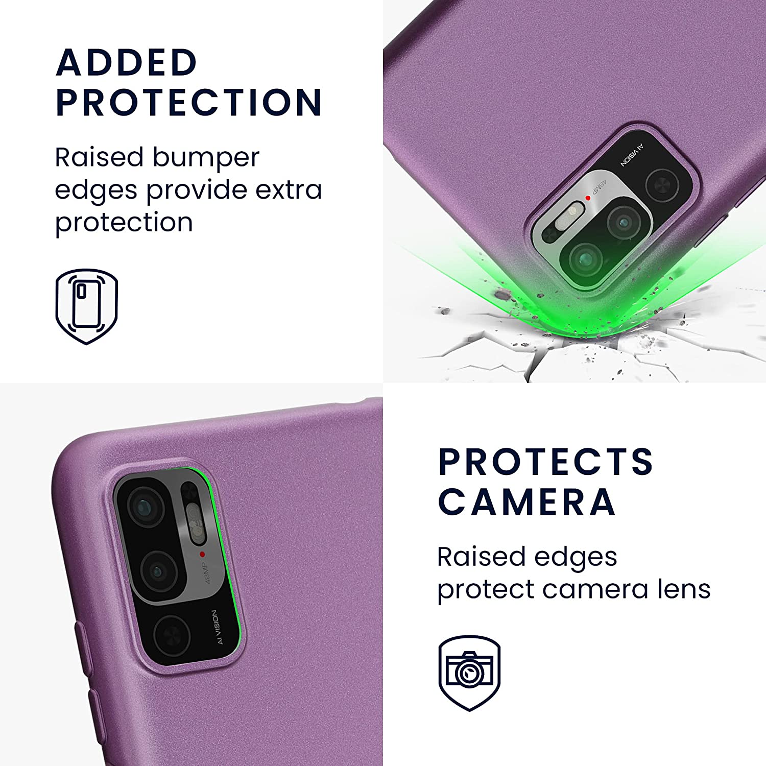 KW Xiaomi Redmi Note 10 5G / Poco M3 Pro 5G Θήκη Σιλικόνης TPU - Metallic Lavender - 57664.230