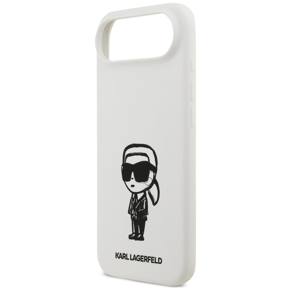 Karl Lagerfeld iPhone Air - Silicone Karl Sketch and Logo MagSafe - Σκληρή Θήκη με Πλαίσιο Σιλικόνης - White - KLHMP17MSKIGROH