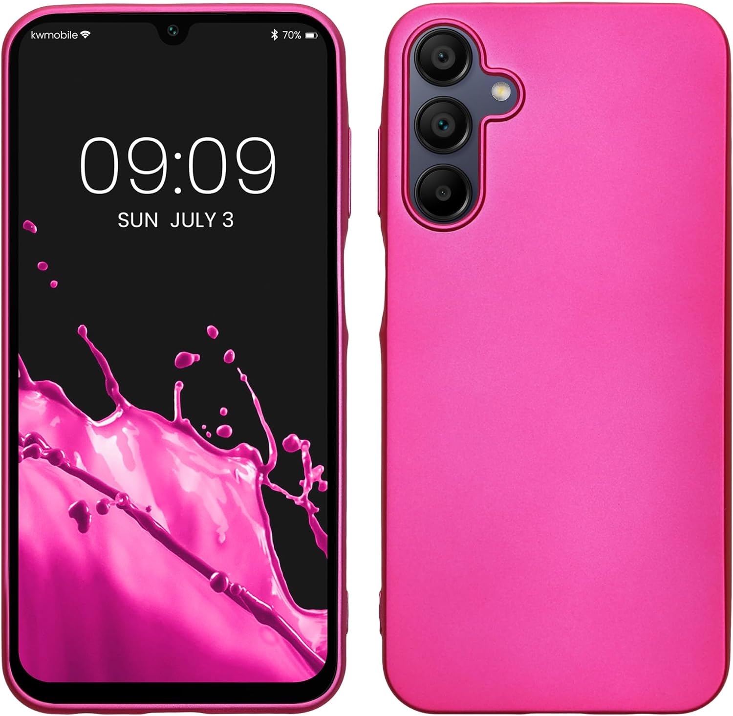 KW Samsung Galaxy A15 4G / A15 5G Θήκη Σιλικόνης TPU - Metallic Pink - KWM000021MJ007C
