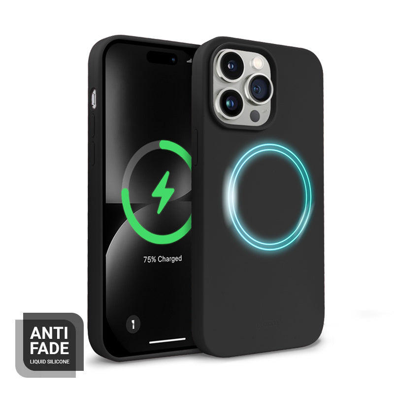 Crong iPhone 14 Pro Max Color Cover Magnetic - Θήκη Σιλικόνης με MagSafe - Black