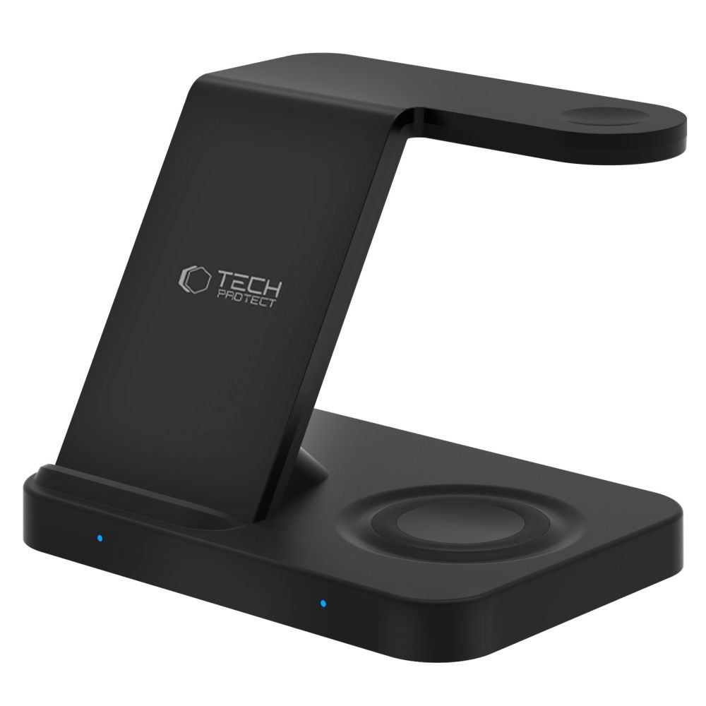 Tech-Protect QI15W-A37 3in1 Ασύρματος Φορτιστής Qi Charge για Android, Airpods / Galaxy Buds και Apple Watch - Black