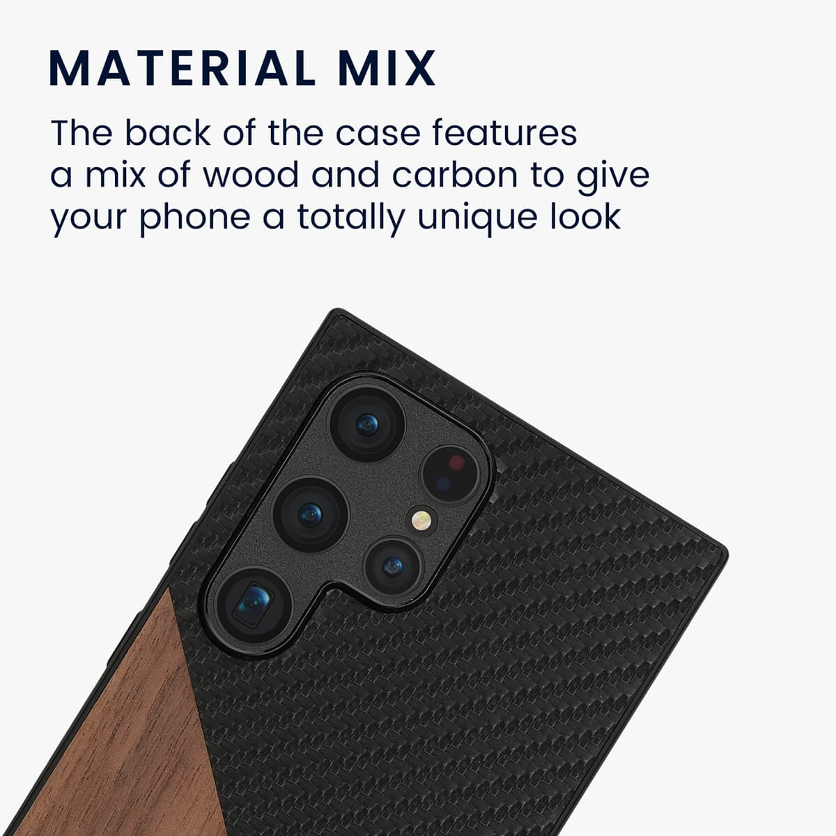 KW Samsung Galaxy S24 Ultra Θήκη από Φυσικό Ξύλο και Carbon - Dark Brown / Black