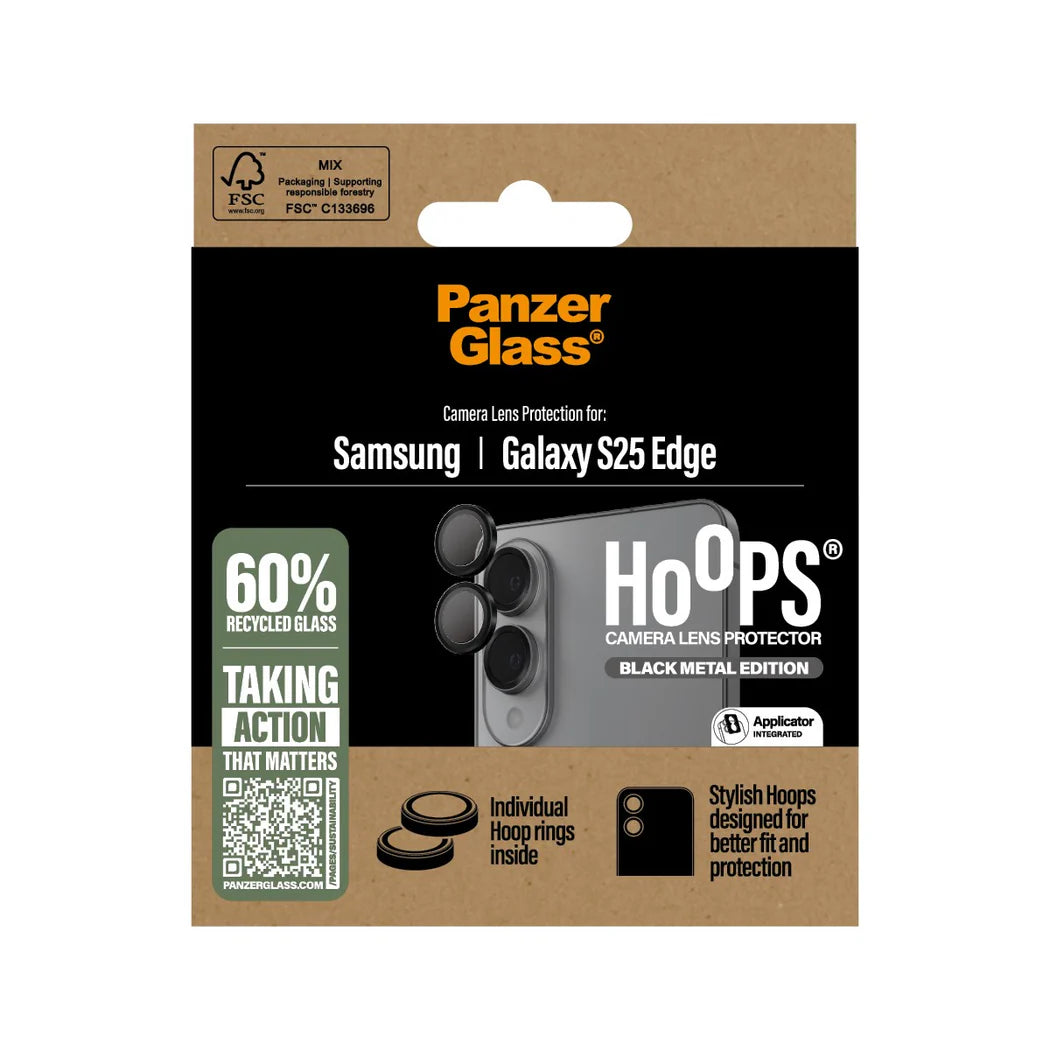 PanzerGlass Samsung Galaxy S25 Edge Hoops Camera Lens Protector Αντιχαρακτικό Γυαλί για την Κάμερα - Black