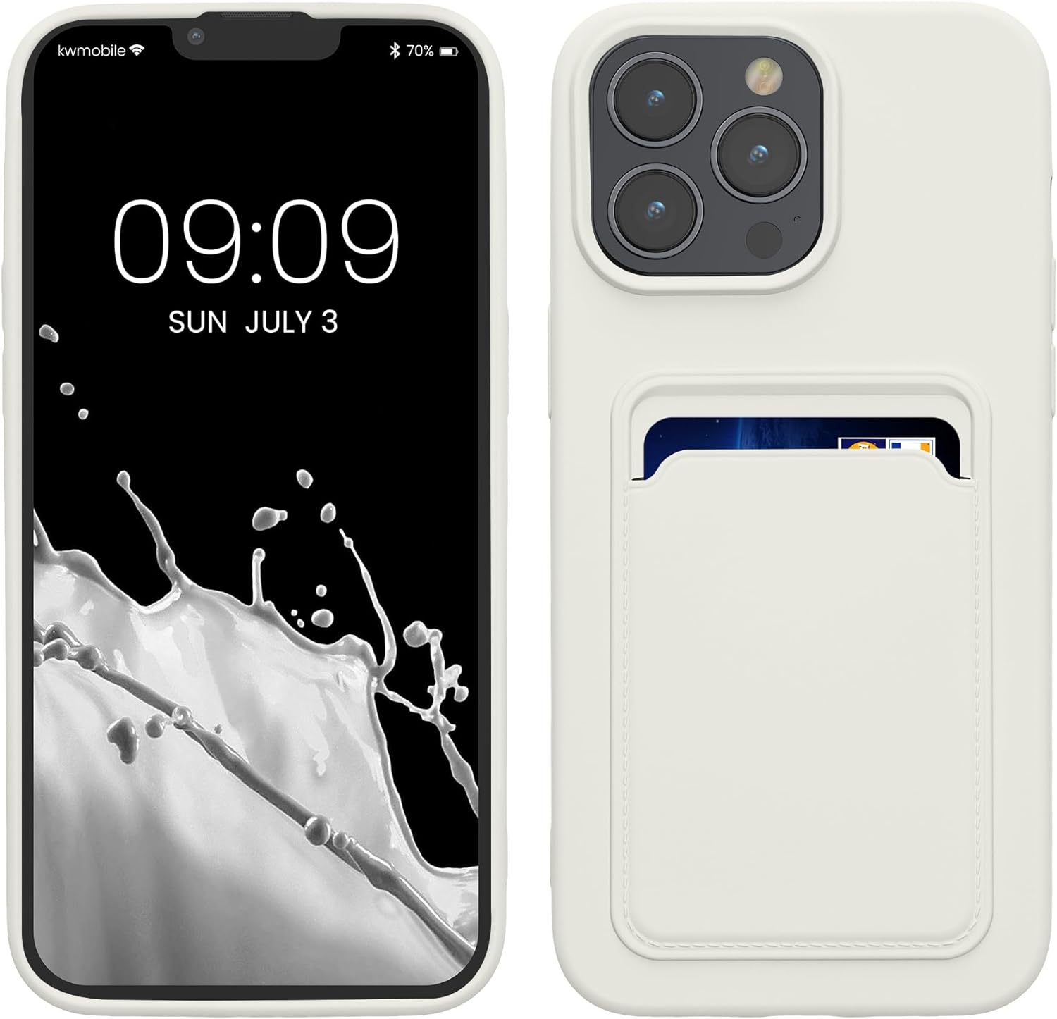 KW iPhone 15 Pro Max Θήκη Σιλικόνης TPU με Υποδοχή για Κάρτα - White