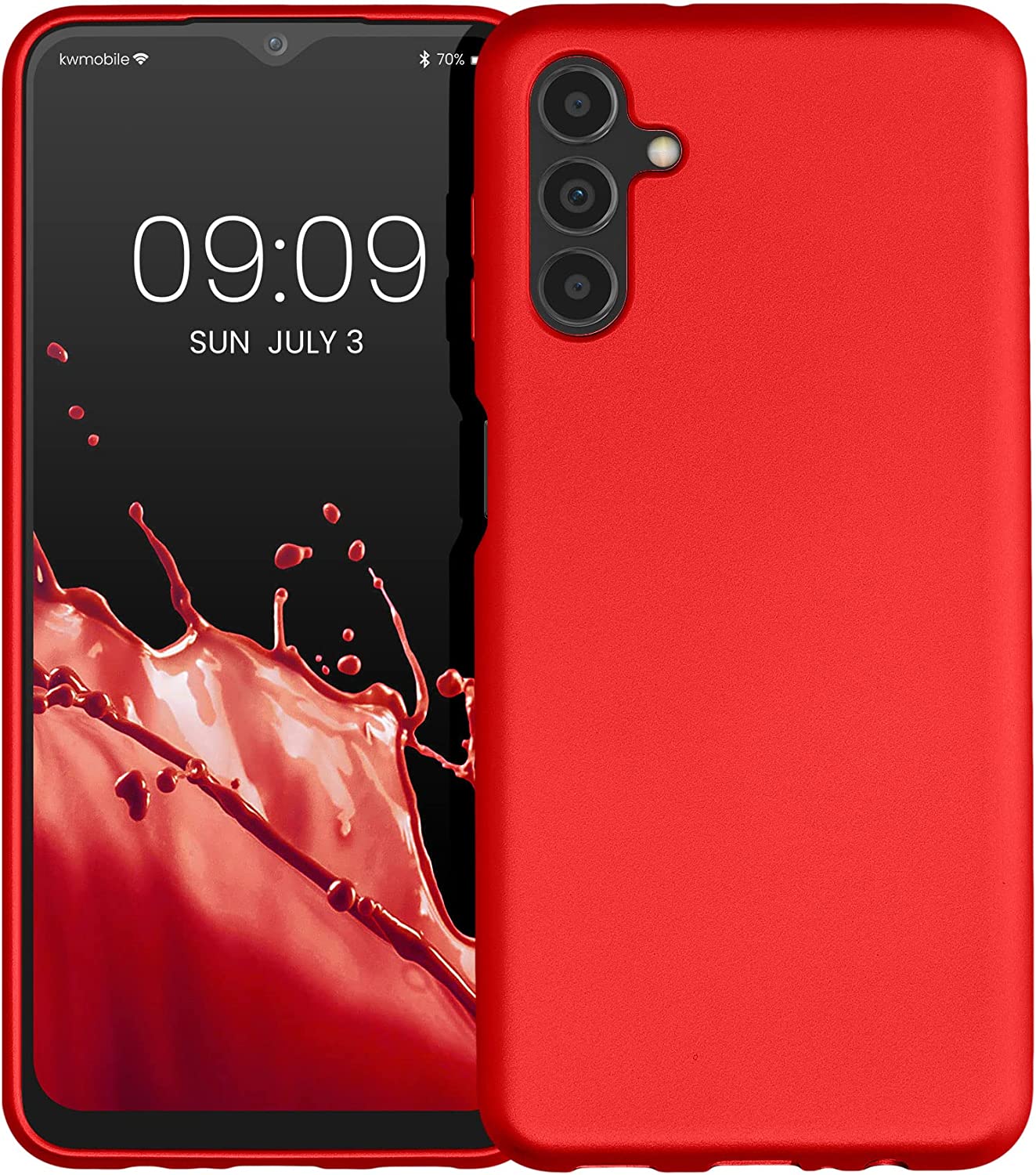 KW Samsung Galaxy A04s Θήκη Σιλικόνης TPU - Metallic Dark Red - 60135.36