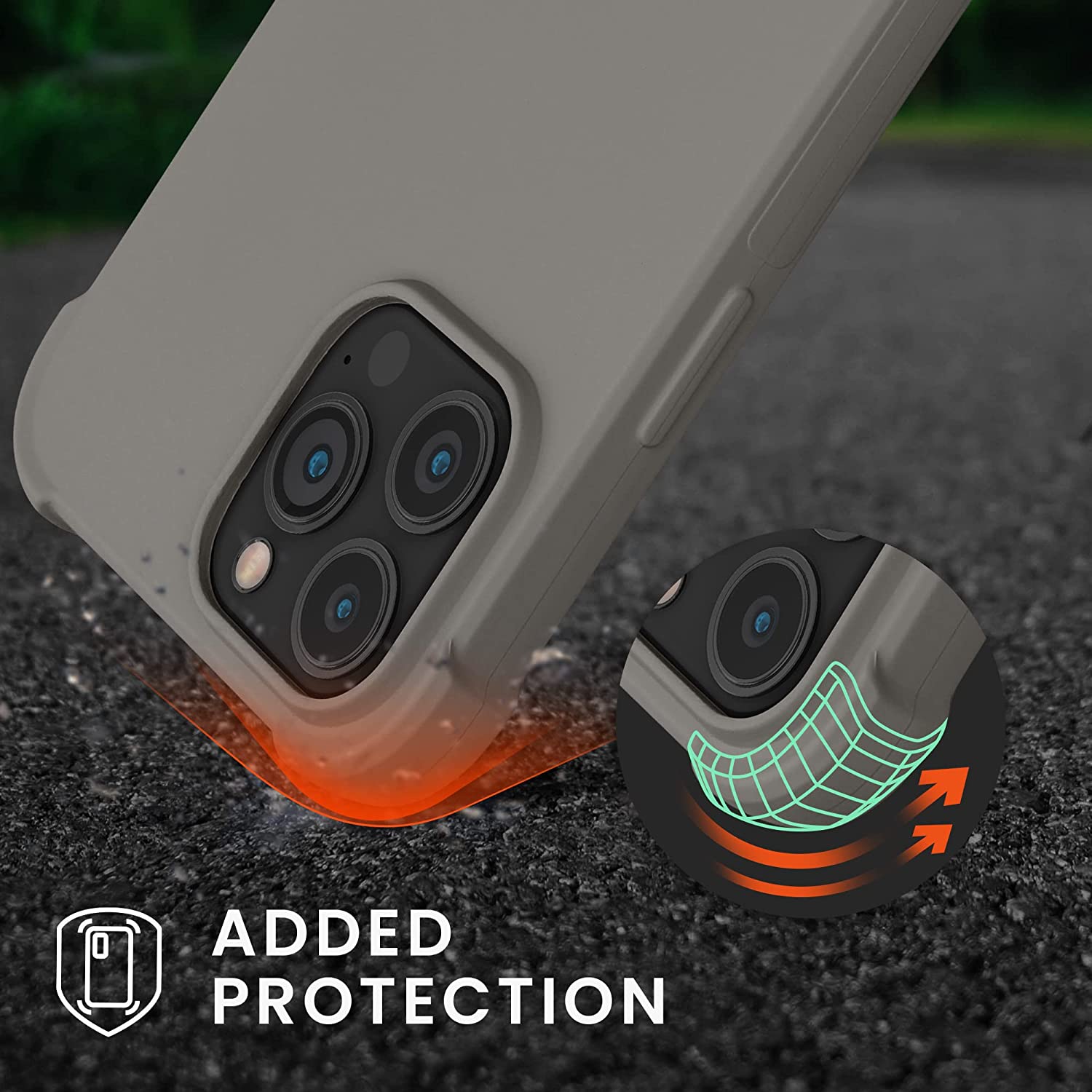 KW iPhone 13 Pro Max Θήκη Σιλικόνης TPU με Λουράκι - Taupe - 55977.43