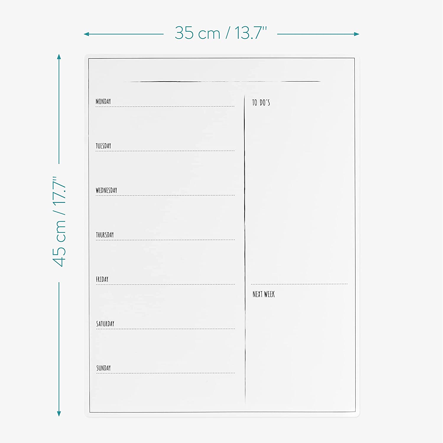 Navaris Εβδομαδιαίος Μαγνητικός Πίνακας Χρονοδιαγράμματος για Ψυγείο - 40 x 30cm - White - 51524.02