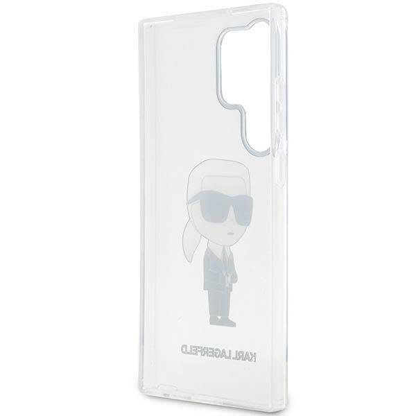 Karl Lagerfeld Samsung Galaxy S23 Ultra - Ikonik Karl Σκληρή Θήκη με Πλαίσιο Σιλικόνης - Διάφανη - KLHCS23LHNIKTCT