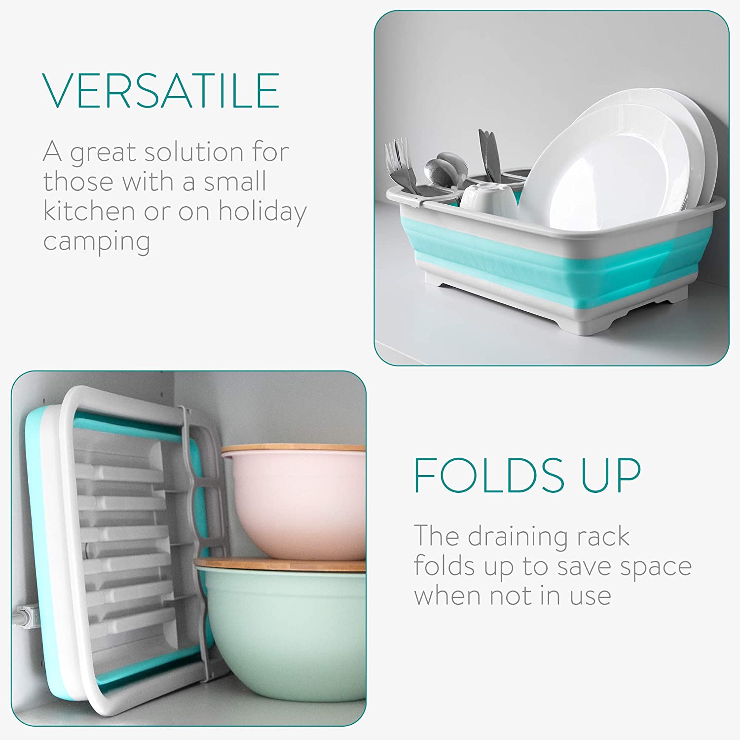 Navaris Στεγνωτήριο Πιάτων - Μαχαιροπίρουνων - Grey / Green - 37 x 27 x12 cm - 52539.01