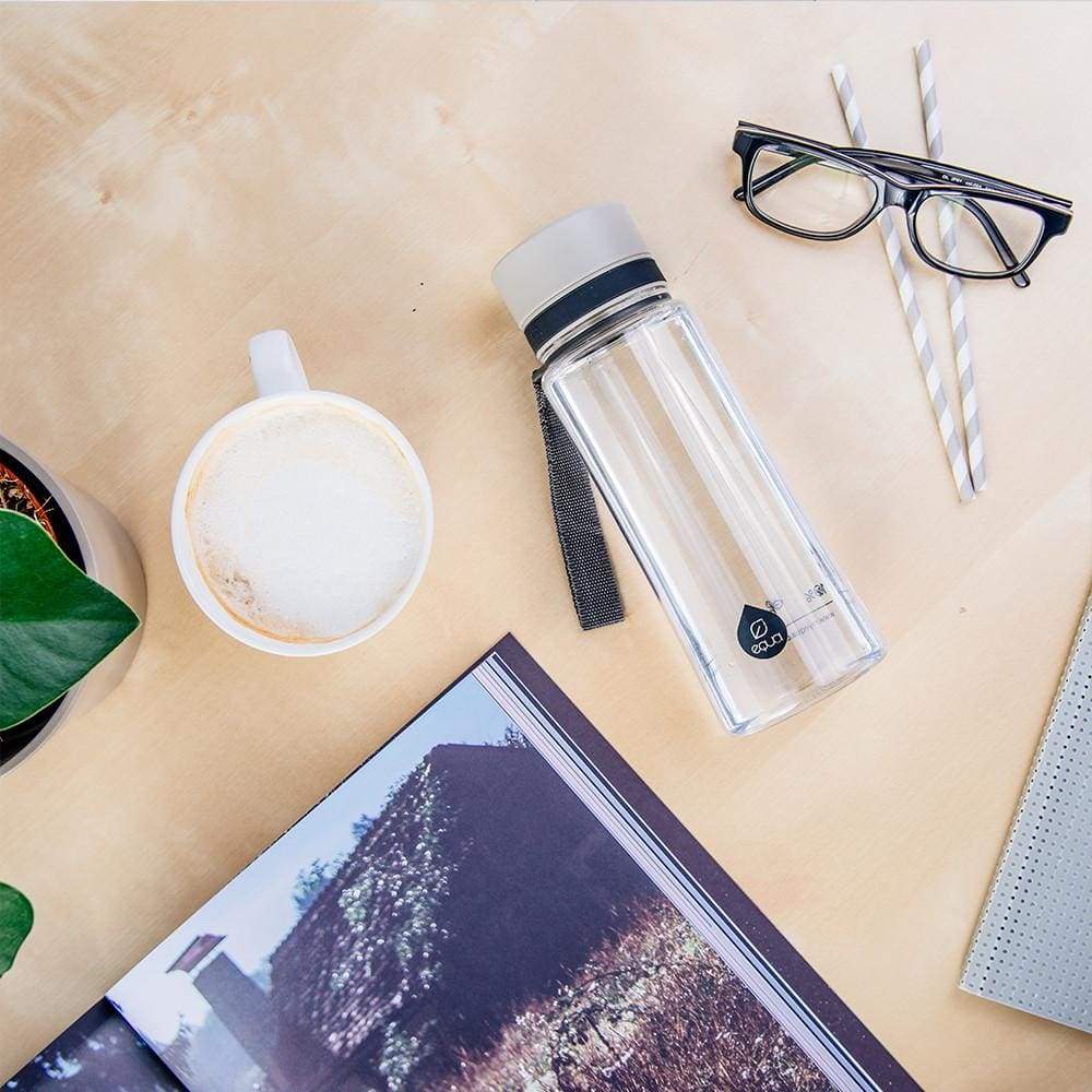 Equa Plain Πλαστικό Μπουκάλι Νερού BPA Free - 600ml - Grey / Διάφανο