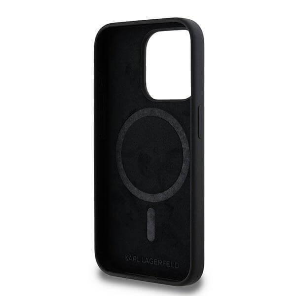 Karl Lagerfeld iPhone 15 Pro Max - Silicone Karl and Choupette - Θήκη Σιλικόνης με MagSafe - Black - KLHMP15XSKCHPPLK