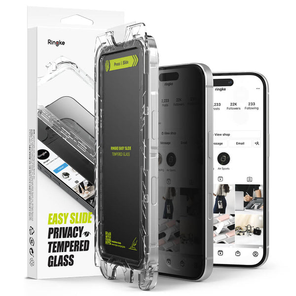Ringke iPhone 16 Plus / 15 Plus Easy Slide 2.5D 9H Privacy Αντιχαρακτικό Γυαλί Οθόνης - 2 Τεμάχια - Privacy - likebrands.gr