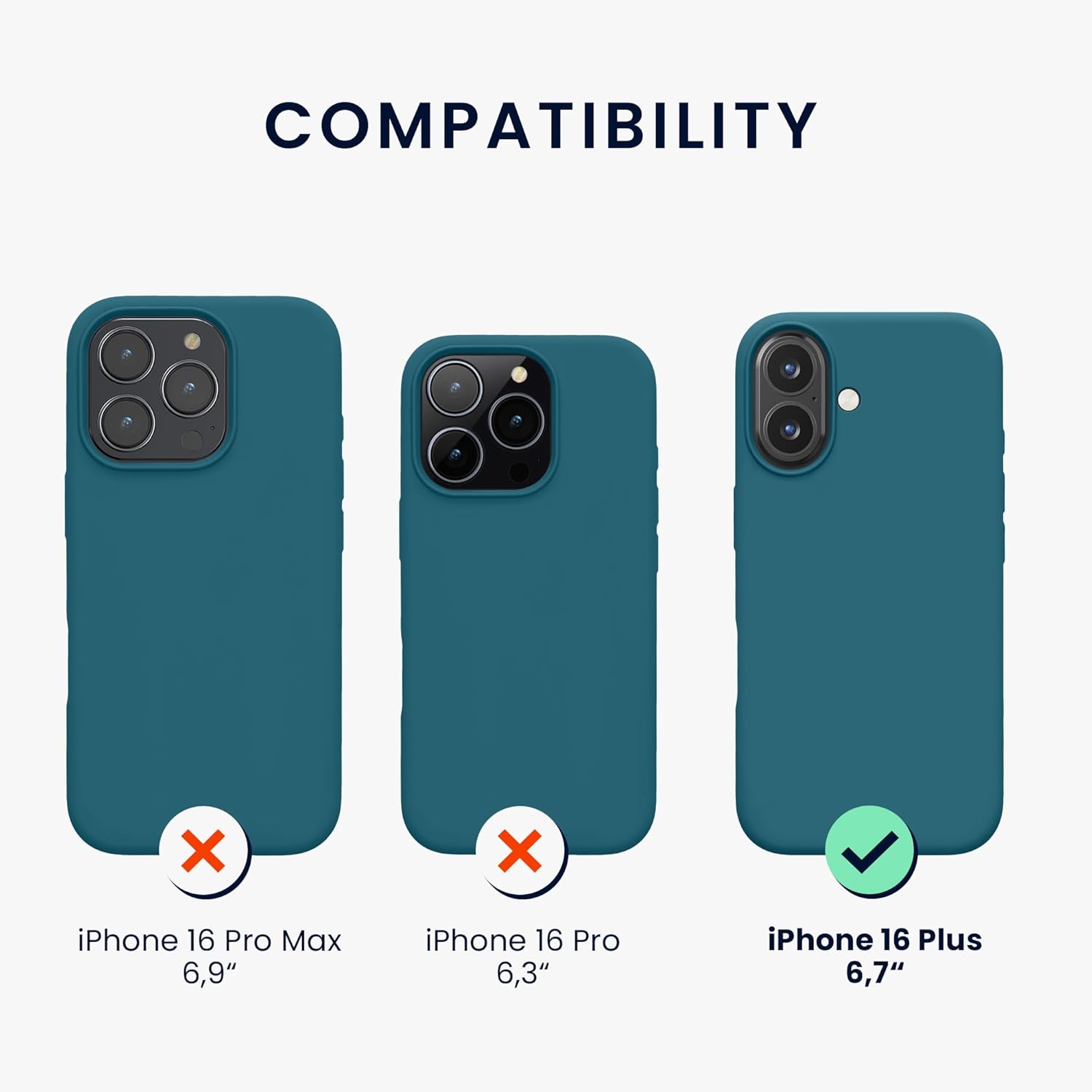 KW iPhone 16 Plus Θήκη Σιλικόνης Rubberized TPU - Petrol Matte