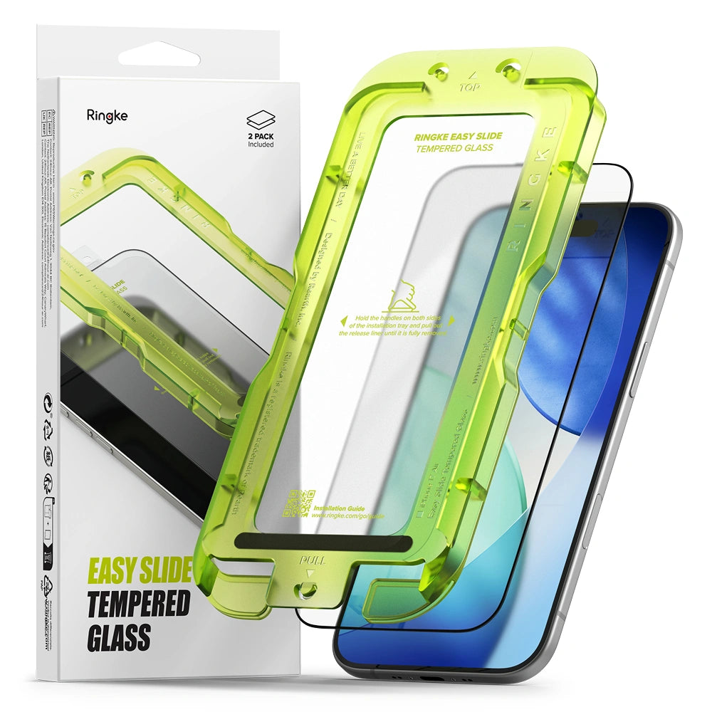 Ringke iPhone Air - Easy Slide - Case Friendly Αντιχαρακτικό Γυαλί Οθόνης - 2 Τεμάχια - Black