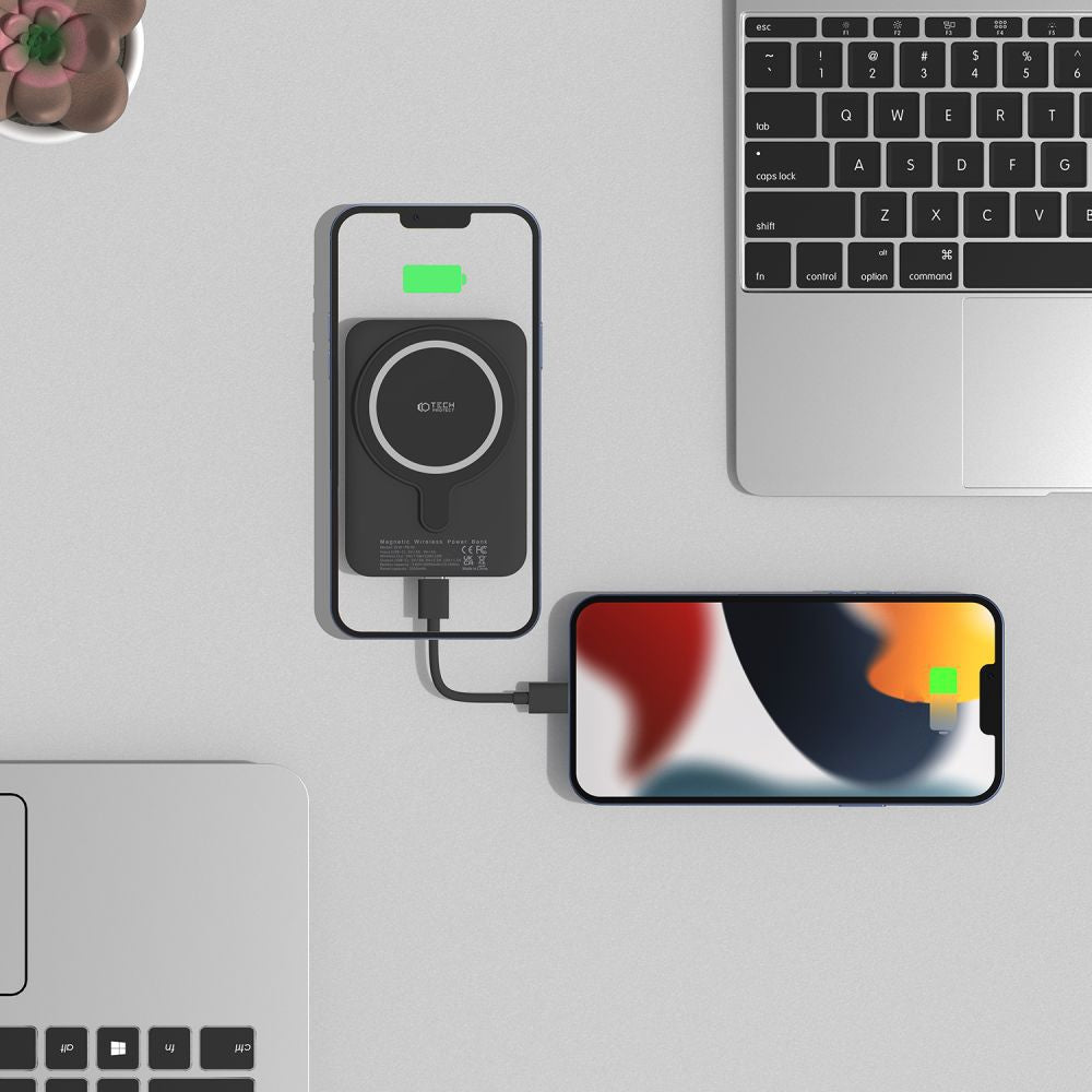 Tech-Protect PB10 Lifemag MagSafe PowerBank Μαγνητικό PowerBank Κινητού 5000 mAh - Black