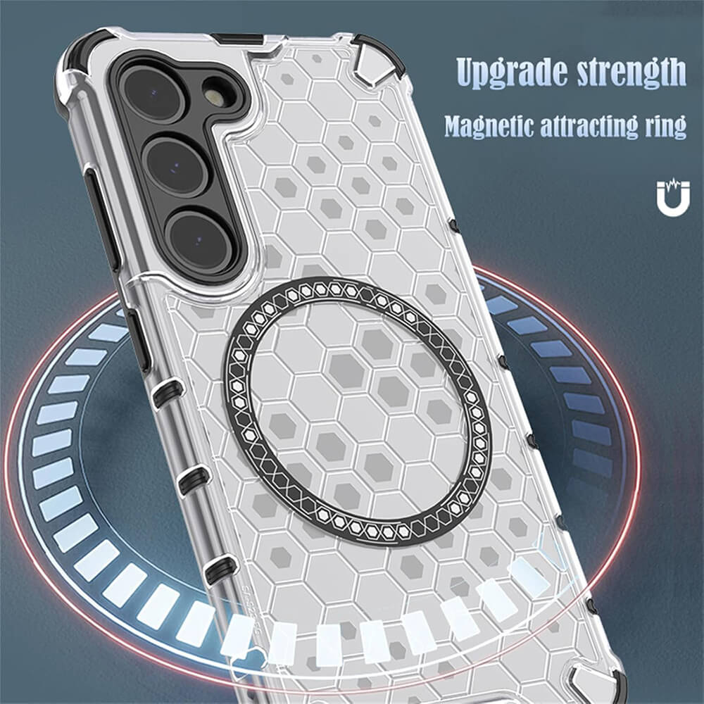 Techsuit Samsung Galaxy A56 5G Honeycomb Shield MagSafe Σκληρή Θήκη με Πλαίσιο Σιλικόνης - White