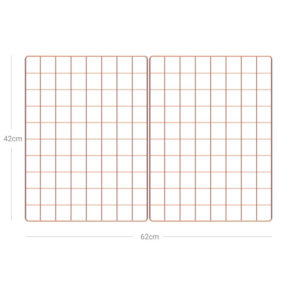 Songmics Σετ με 2 Μεταλλικά Διακοσμητικά Πλέγματα Τοίχου για Φωτογραφίες και Σημειώσεις - Rose Gold - LPP01DR