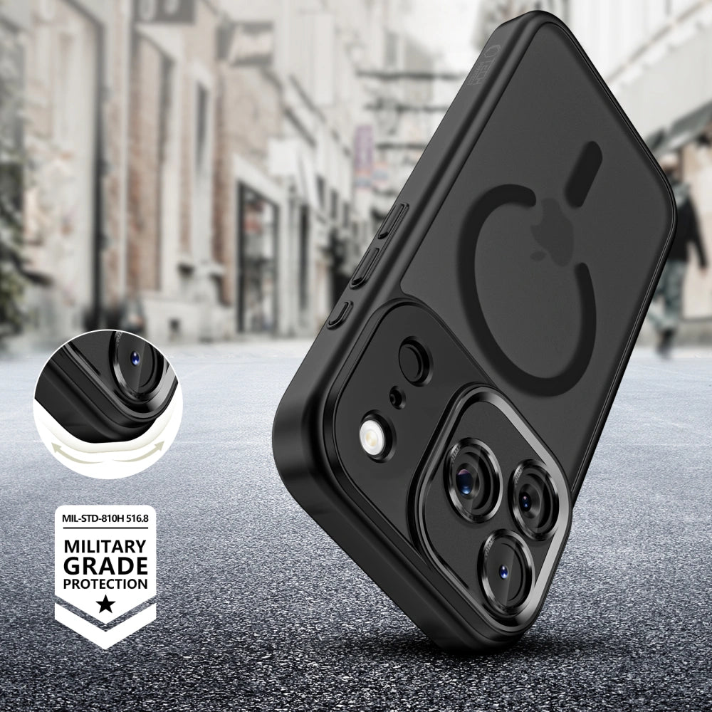 Tech-Protect iPhone 17 Pro - MagCam MagSafe - Σκληρή Θήκη με Πλαίσιο Σιλικόνης και Προστασία Κάμερας - Matte Black