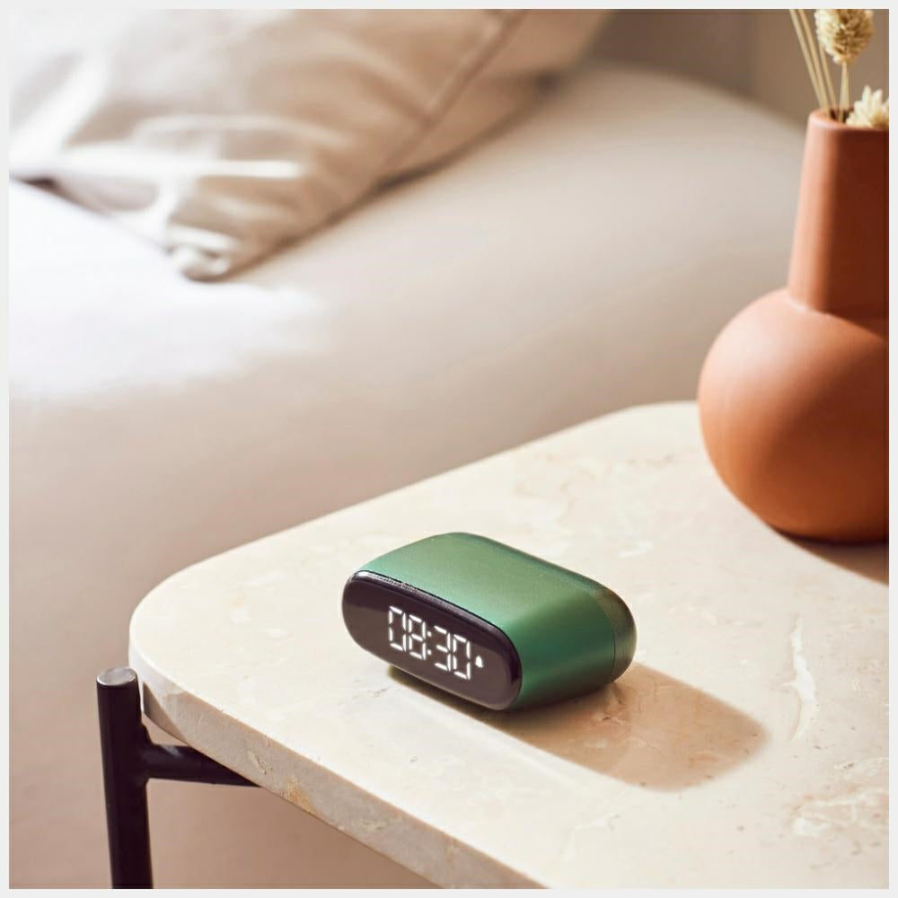 Lexon Μίνι Επιτραπέζιο Ξυπνητήρι με Οθόνη LCD - Minut - Dark Green