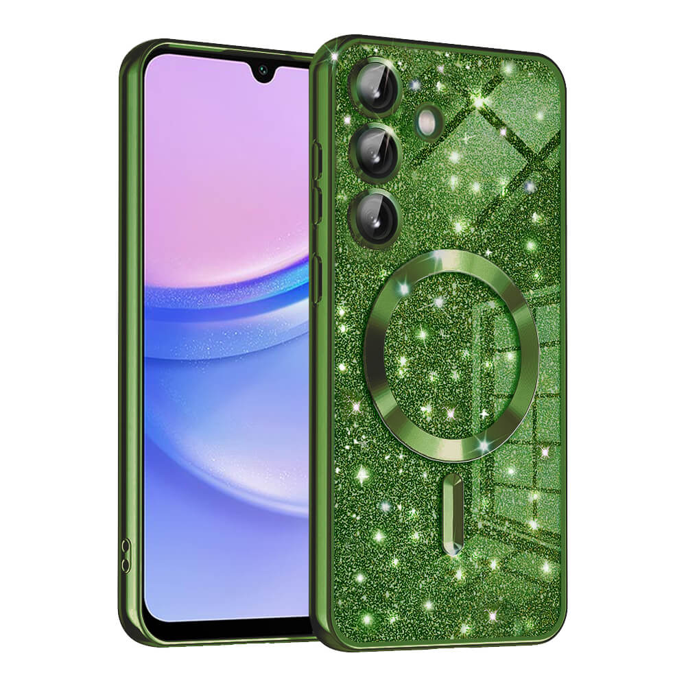 Techsuit Samsung Galaxy A15 4G / A15 5G - Luxury Glitter MagSafe - Θήκη Σιλικόνης - Deep Green