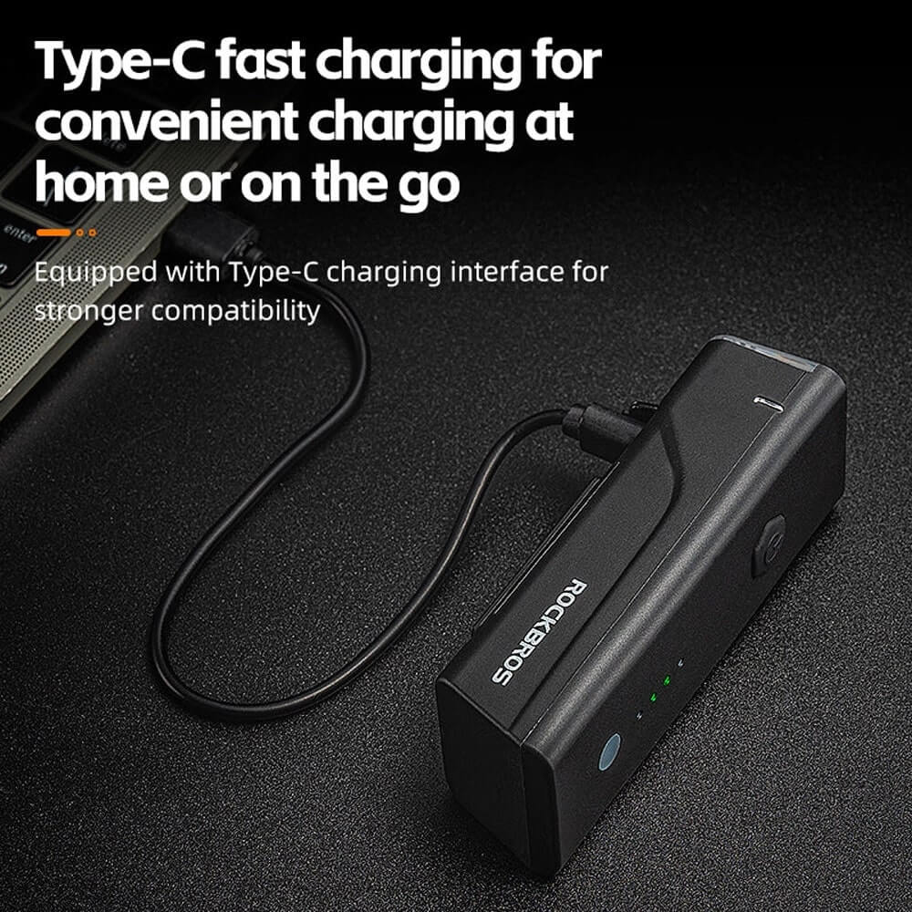 Rockbros 24510003001 Μπροστινό Φως Ποδηλάτου 260lm με Καλώδιο Type-C to USB - Black