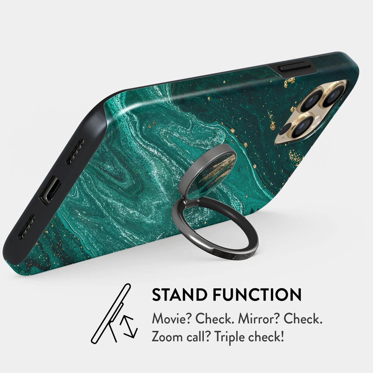 Burga Ring Holder - Δαχτυλίδι Συγκράτησης Κινητού - Βάση Στήριξης - Gunmetal - Emerald Pool