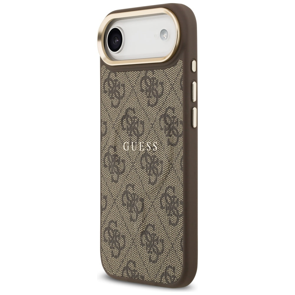Guess iPhone Air - 4G PU Classic Logo MagSafe - Σκληρή Θήκη με Πλαίσιο Σιλικόνης και Επένδυση Οικολογικού Δέρματος - Brown - GUHMP17MP4MSEGCW