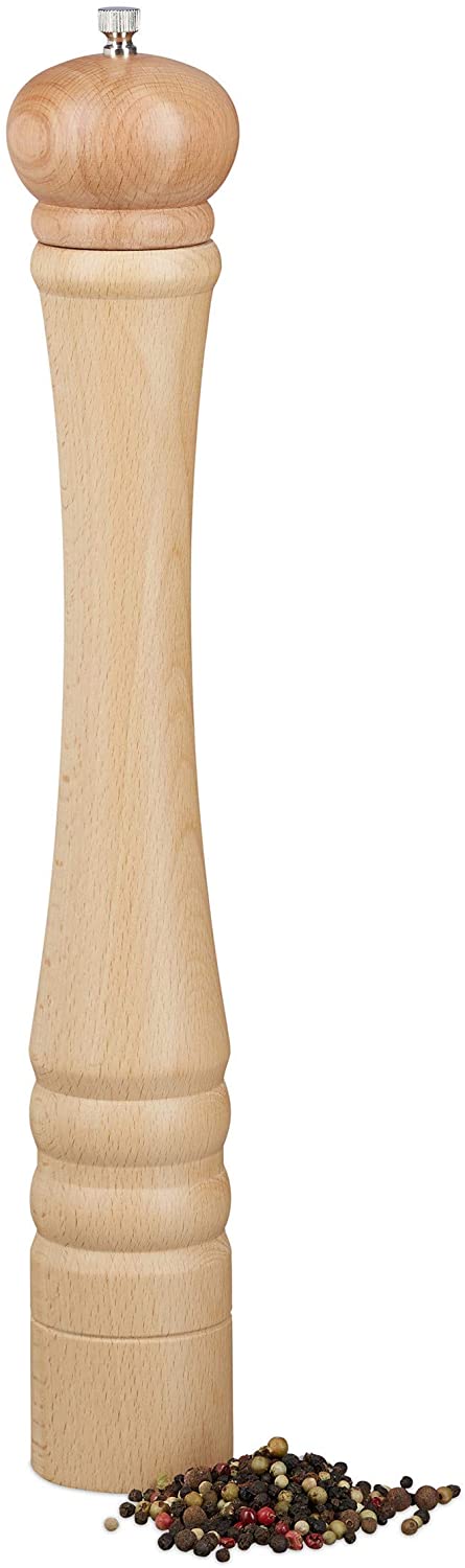 Relaxdays Ξύλινος Μύλος Πιπεριού - Natural - 4052025948344