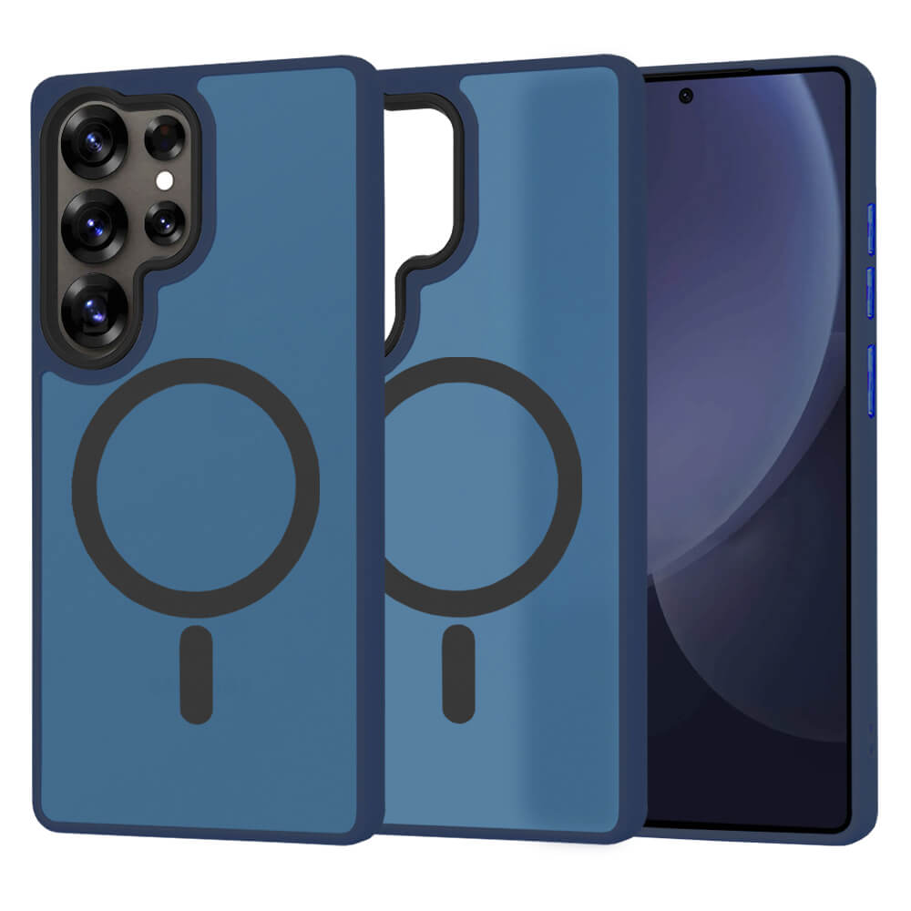 Techsuit Samsung Galaxy S25 Ultra - HaloFrost MagSafe Series - Σκληρή Θήκη με Πλαίσιο Σιλικόνης - Deep Blue