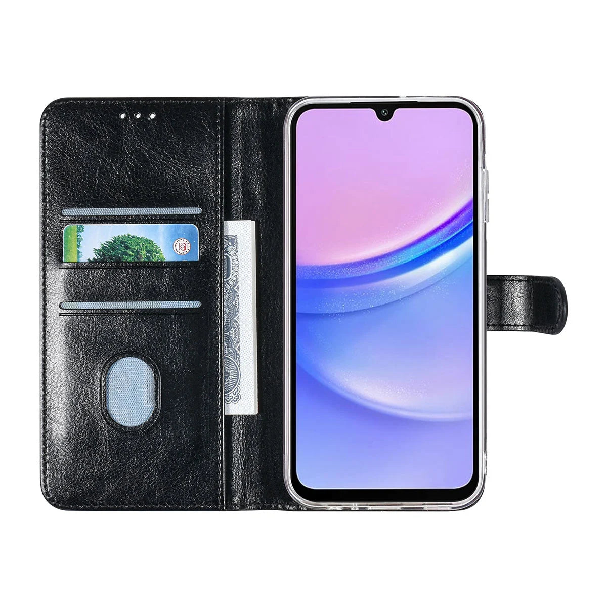 Tuniq Samsung Galaxy A15 4G / A15 5G - Θήκη Πορτοφόλι Stand από Δερματίνη - Μαύρη