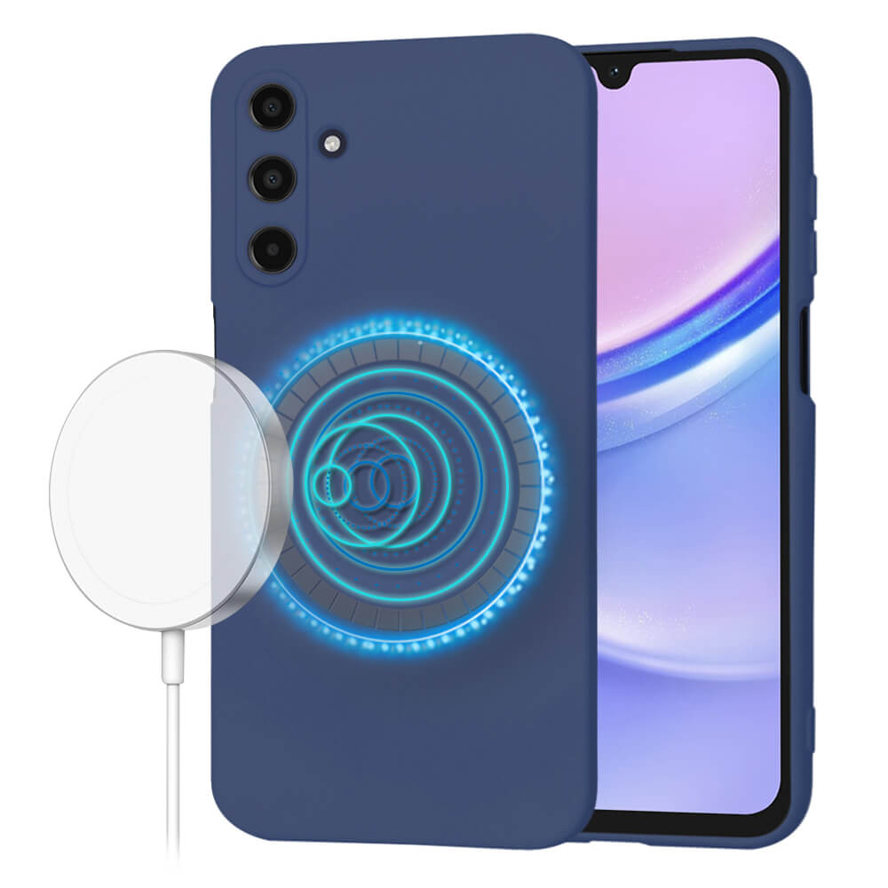 Techsuit Samsung Galaxy A15 4G / A15 5G SoftFlex MagSafe Θήκη Σιλικόνης - Navy Blue