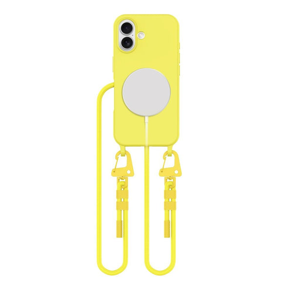 Tech - Protect iPhone 16 MagNecklace - MagSafe Θήκη Σιλικόνης TPU με Pυθμιζόμενο Αποσπώμενο Κορδόνι - Canary Yellow