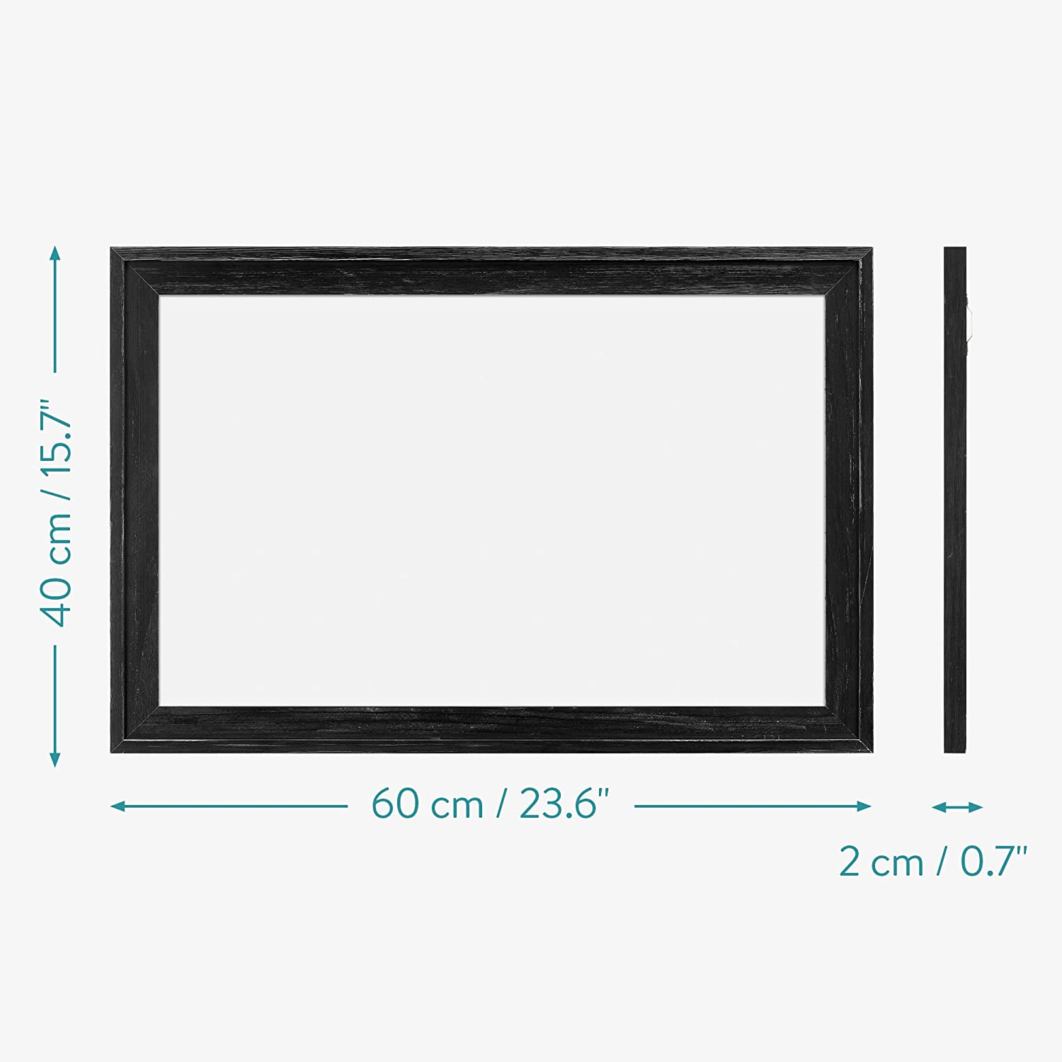 Navaris Μαγνητικός Πίνακας με Ξύλινη Κορνίζα - 60 x 45 cm - White / Black - 56831.2