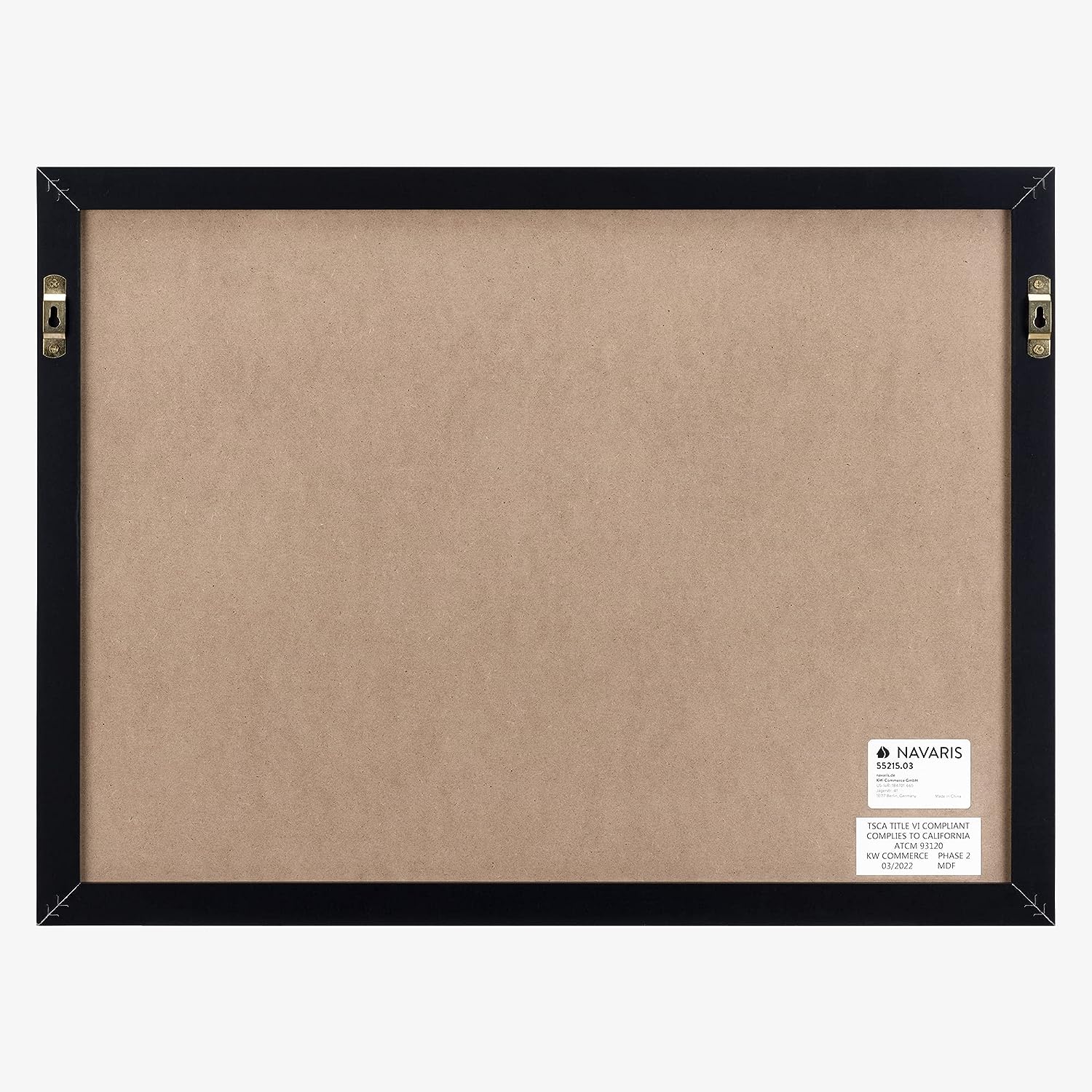 Navaris Πίνακας Ανακοινώσεων από Λούτρινο Ύφασμα με Ξύλινο Πλαίσιο - 60 x 45 cm - Black / White - 55215.03