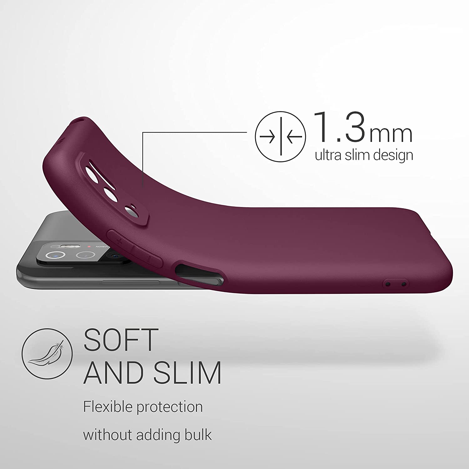 KW Xiaomi Poco M3 Pro 5G Θήκη Σιλικόνης TPU - Bordeaux Purple - 55363.187