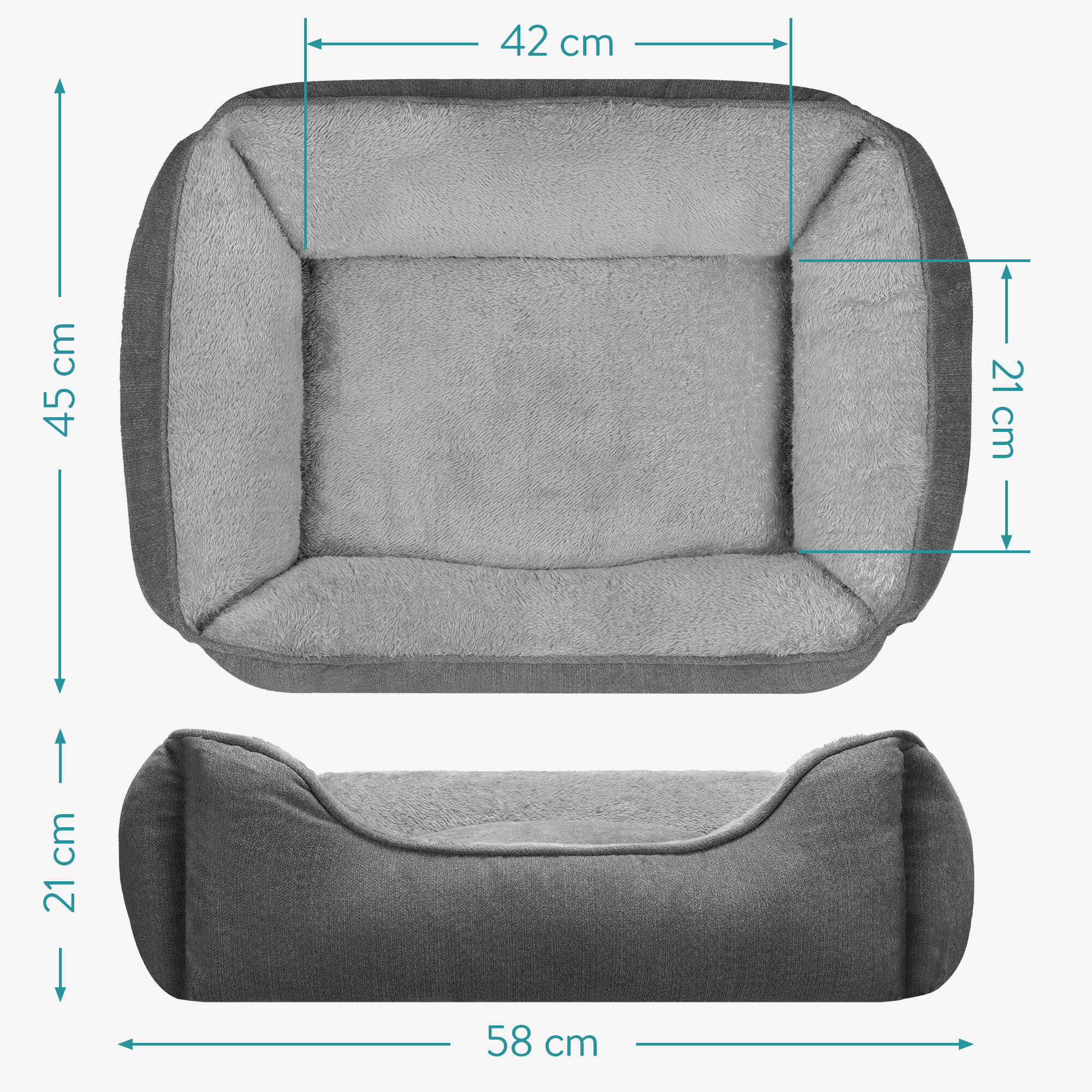 Navaris Κρεβάτι Σκύλου με Ανταλλακτικό Κάλυμμα - Grey - 56947.22.2