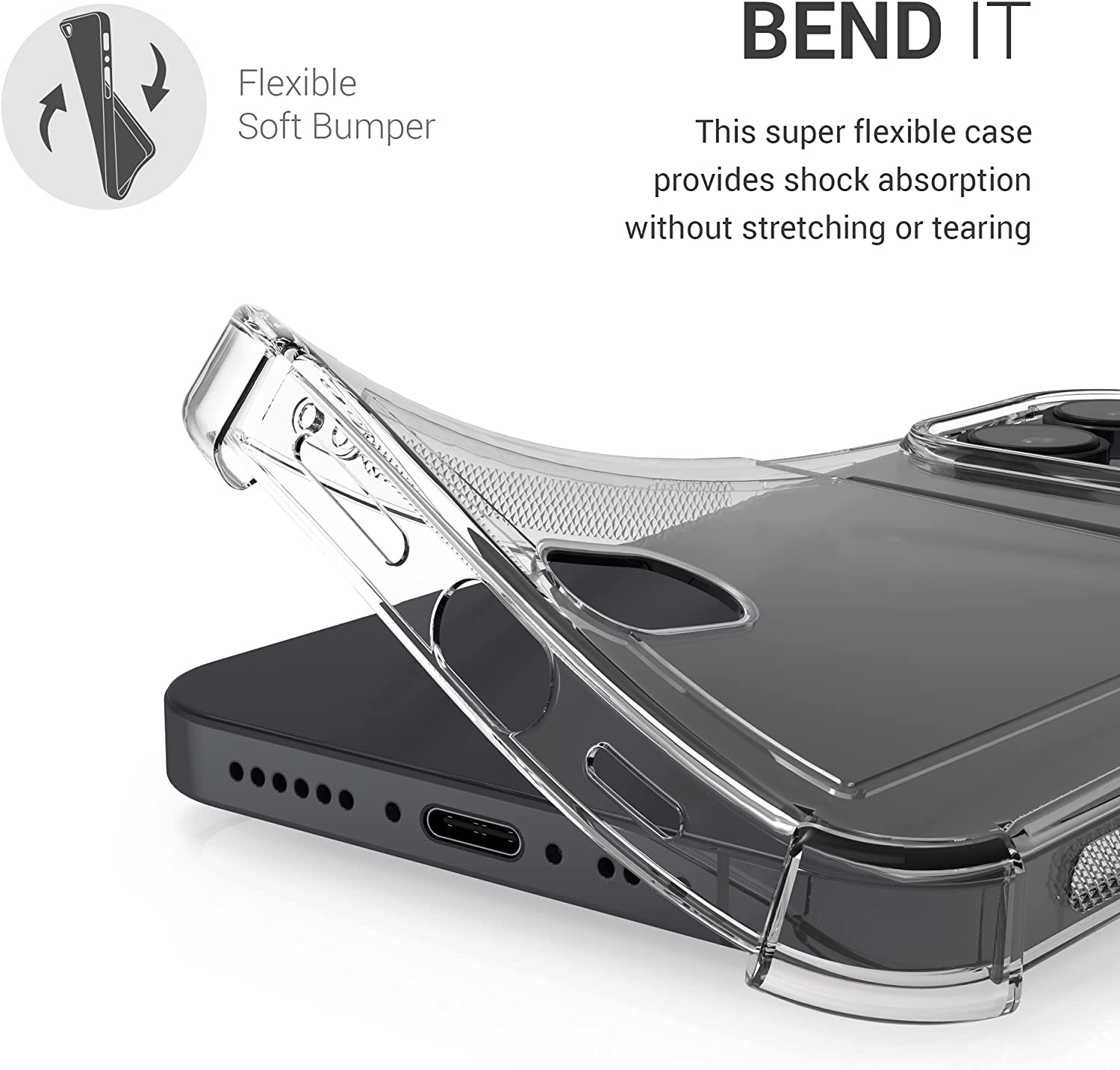 KW iPhone 14 Pro Max Θήκη Σιλικόνης TPU με Υποδοχή για Κάρτα / Φωτογραφία - Διάφανη - 61580.03