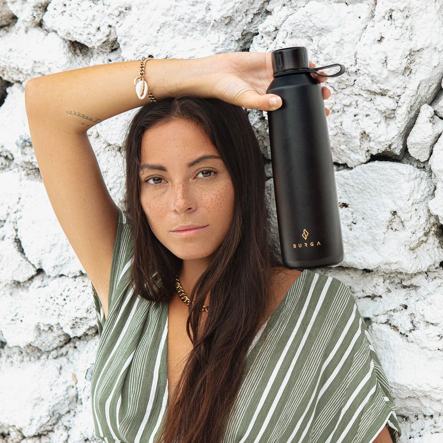 Burga W-BOTTLE Μπουκάλι Θερμός από Ανοξείδωτο Ατσάλι - 500ml - SolidBlack