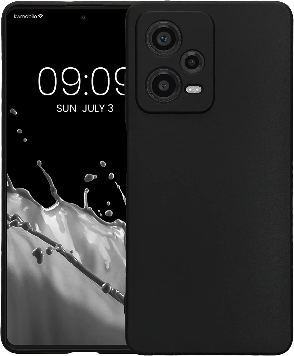 KW Xiaomi Redmi Note 12 Pro+ Θήκη Σιλικόνης TPU - Matte Black - 60686.47