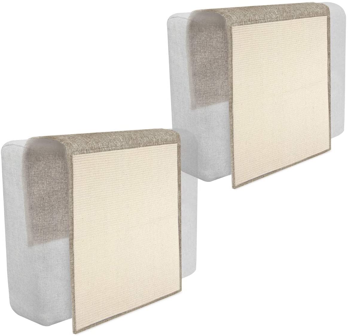 Navaris Cat Scratch Mats Sofa Shield Σετ με 2 Προστατευτικά Καναπέ από Γρατζουνιές Γάτας - Light Brown / White - 46354.24.02