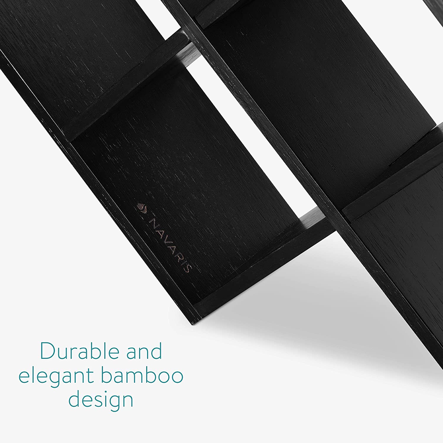 Navaris Ξύλινο Ράφι Ποτών από Μπαμπού - 43,5 x 10 x 29,5 cm - Black - 54003.01