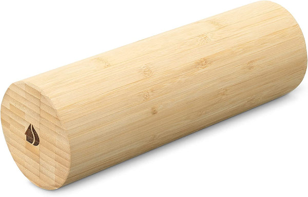 Navaris Bamboo Roller for Exercise, Pilates, Yoga, Stretching, Muscle Massage - Κύλινδρος Γυμναστικής - 30 x 10 cm - Light Brown - 57294.2