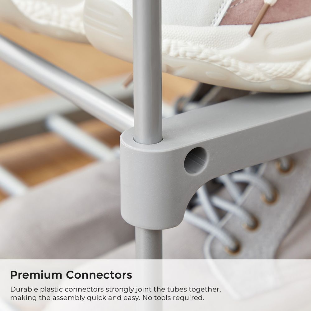 Songmics Μεταλλική Παπουτσοθήκη με 5 Ράφια - 45 x 30 x 89.5 cm - Grey - LSA005G02