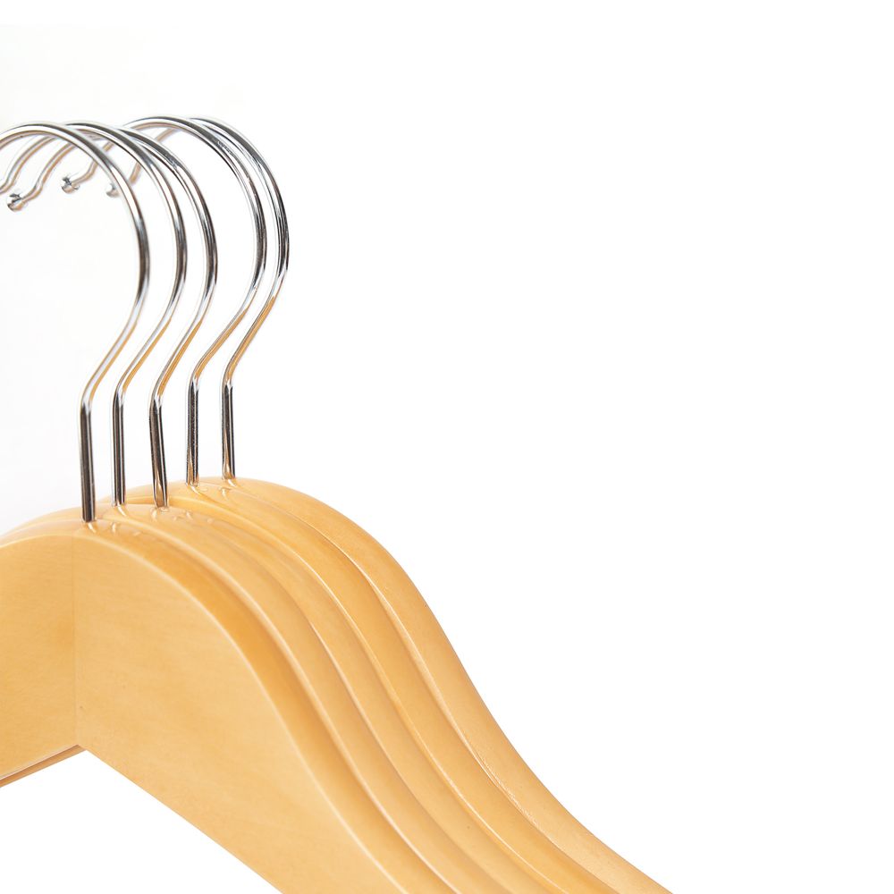 Songmics Σετ με 50 Ξύλινες Κρεμάστρες Ρούχων - Natural - CRW001-50