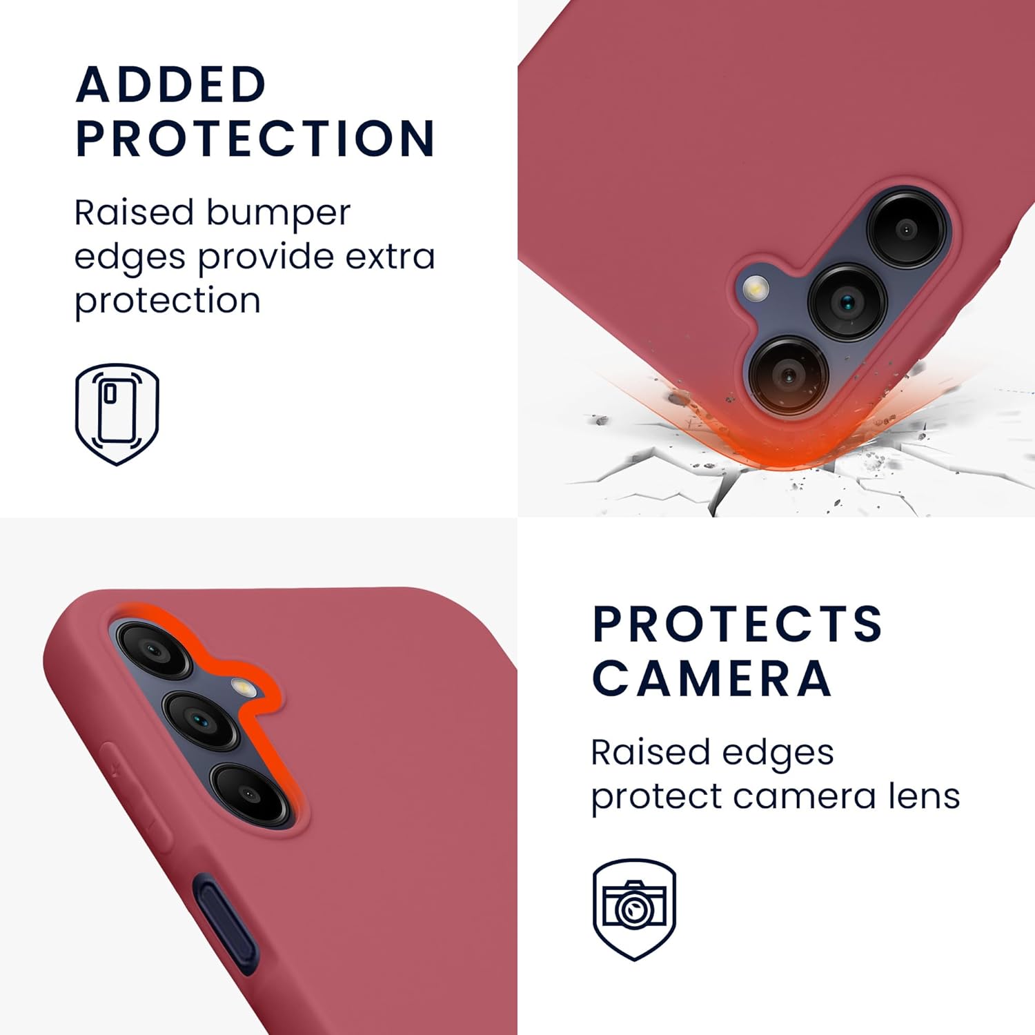 KW Samsung Galaxy A15 4G / A15 5G Θήκη Σιλικόνης TPU - Dark Rose - KWM000021MH007C