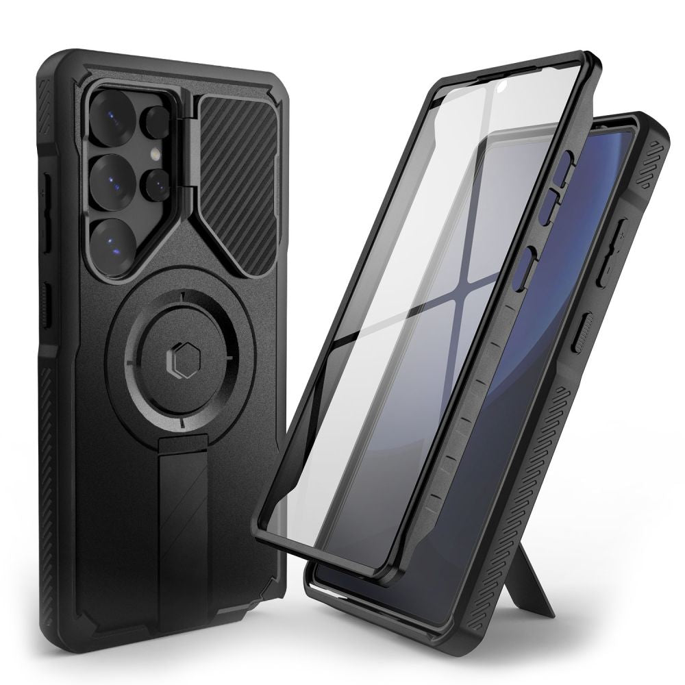 Tech-Protect Samsung Galaxy S25 Ultra - Kevlar MagSafe+ Σκληρή Θήκη με Προστασία για την Οθόνη / την Κάμερα και Stand - Black