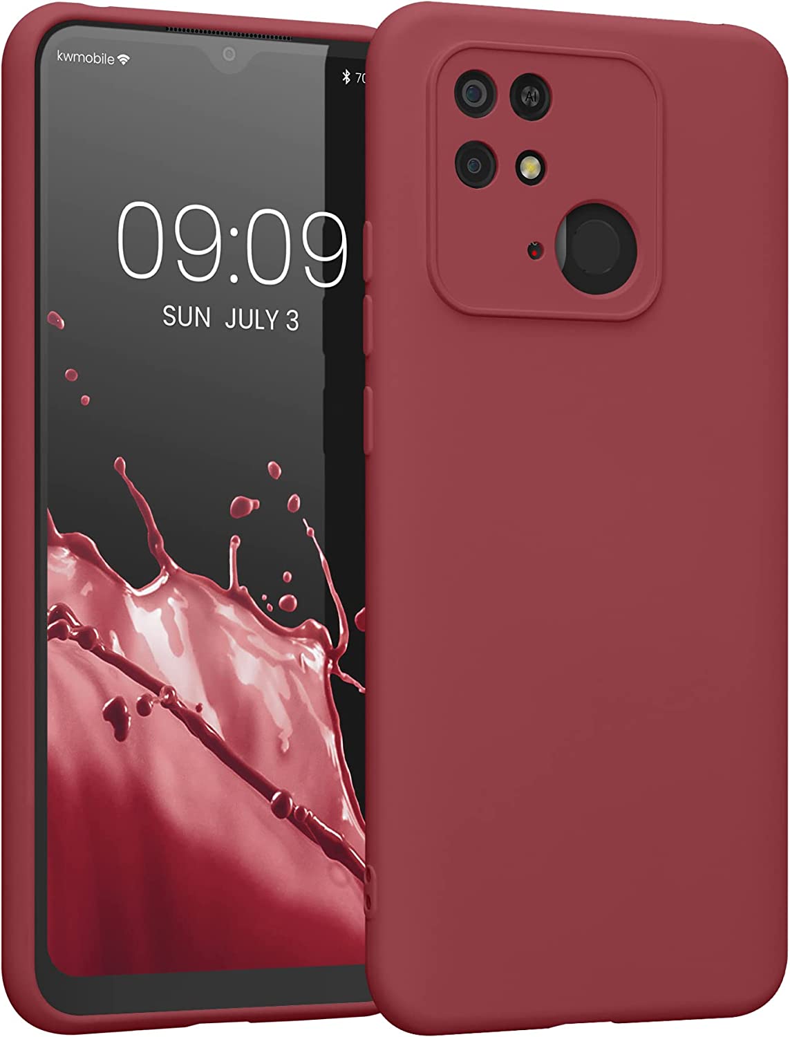 KW Xiaomi Redmi 10C Θήκη Σιλικόνης Rubberized TPU - Dark Rose - 59229.167